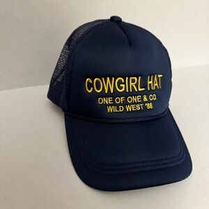Forever 21 Navy Mesh Cap with Yellow Embroidery